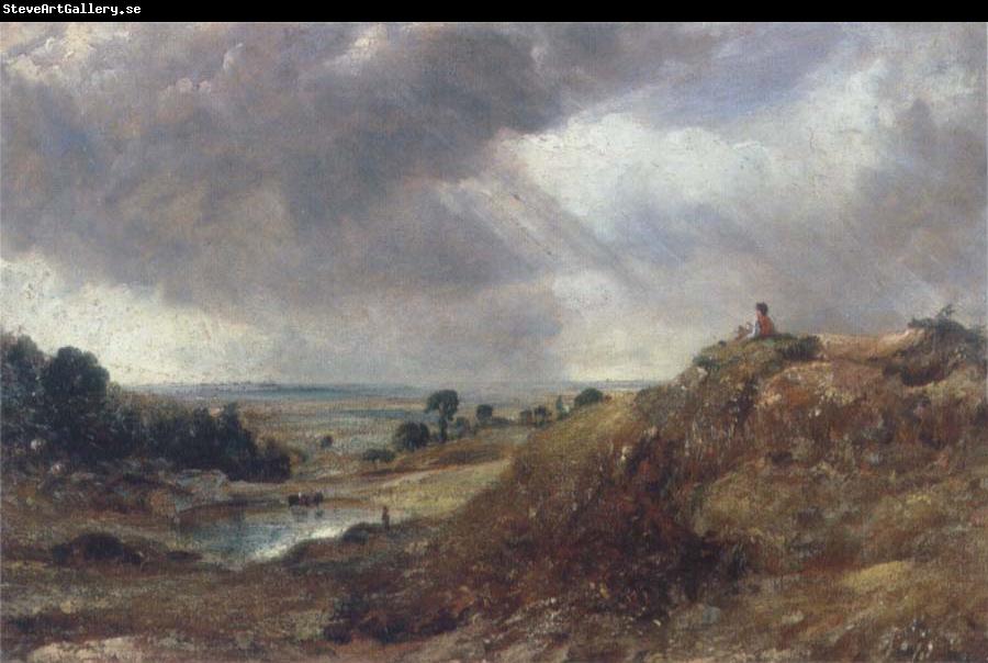 John Constable Branch Hill Pond,Hampstead Heath with a boy sitting on a bank